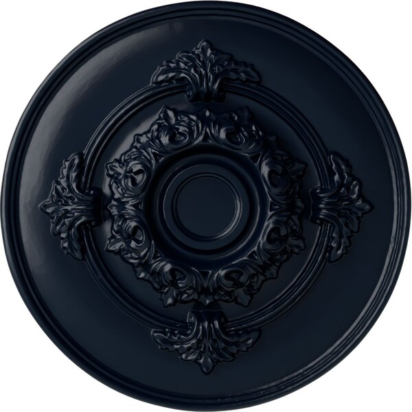 Ekena Millwork Monique Ceiling Medallion (Fits Canopies up to 3 3/4"), Hand-Painted Midnight Dream, 13 3/4"OD x 1"P CM13MOMDF - main